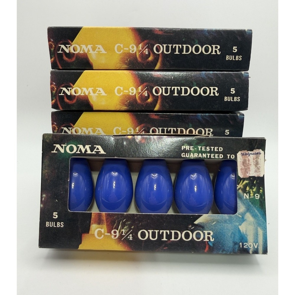 Vintage NOMA C9 Holiday Christmas BLUE REPLACEMENT Light Bulbs NOS 30 Bulbs